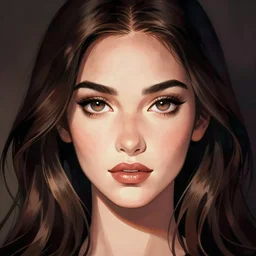 megan fox portrait, anime art, lo fi anime, character art, digital illustration, big eyes, triangular face, semirealism, oc