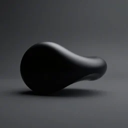 very distant shot render matte black high tech minimalist organic shape, surface modelling, rounded edges, centered on studio gray background, all black design by nicole norris, james dyson, jonathan ive, braun design, technologic design, octane engine render, product concept unreal engine 6 render