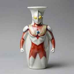 a ceramic vase inspired by ultraman