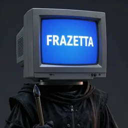 the body of a grim reaper with a crt monitor for a head and a screen for a face. the monitor has a blue screen with white letters on it. by frank frazetta, simon bisley, brom, concept art, octane render, unreal engine 5, highly detailed, high quality, 8 k, soft lighting, realistic face, path traced