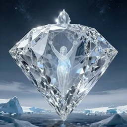 epic masterpiece of diamond revelations in Antarctica begetting hope, cinematic, establishing shot, extremely high detail, photorealistic, cinematic lighting, intricate line drawings, 8k resolution