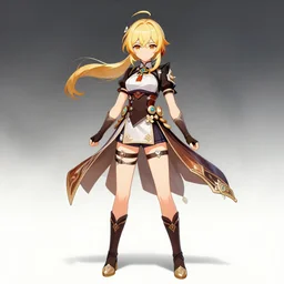 anime full body artworkd of amber from genshin impact, anime digital art illustration