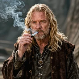 morgan freeman as gimli in lord of the rings, high detail shot, smoking, render, cgsociety, photorealism