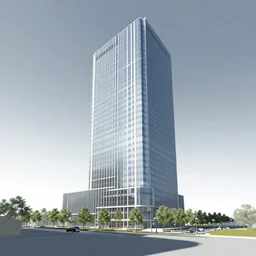 concept art of a modern building, 4 k, made in revit architecture software