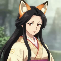 A close-up anime portrait of Ssunbiki as a beautiful Japanese noblewoman with fox ears wearing a silk kimono from Skyrim, by a professional manga illustrator, Stanley Artgerm Lau, WLOP, Rossdraws, James Jean, Andrei Riabovitchev, Marc Simonetti, and Sakimichan, tranding on artstation