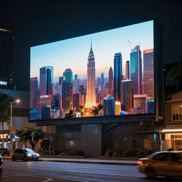 futuristic ndebele city, night street scene, highly detailed, digital ndebele billboards
