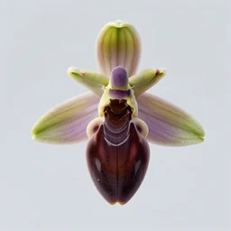 futuristic ophrys insectifera mecha fly orchid body, sepals forming helmet, floral details, ophrys, 8 k hd resolution, barbatos gundam with floral inlay, bandai box art, star wars, makoto kobayashi, frank gehry, raymond swanland