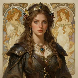 A full portrait of a beautiful post apocalyptic Czech explorer, intricate, elegant, highly detailed, digital painting, artstation, concept art, smooth, sharp focus, illustration, art by Krenz Cushart and Artem Demura and alphonse mucha