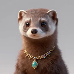 anthropomorphic female marten wearing jewlery with cute hairstyle, made by Stanley Artgerm Lau, WLOP, Rossdraws, ArtStation, CGSociety, concept art, cgsociety, octane render, trending on artstation, artstationHD, artstationHQ, unreal engine, 4k, 8k,