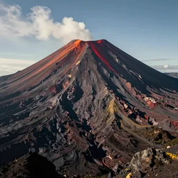 volcanic mountain, digital art, hd wallpaper