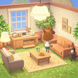 a cozy interior design of a perfect animal crossing home