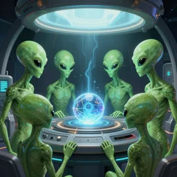 Aliens meeting supercomputer