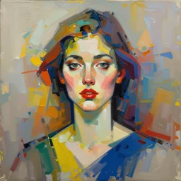 paint an original abstract expressionism masterpiece portrait of a human female, in the style of sd ai, digital art, trending on artstation