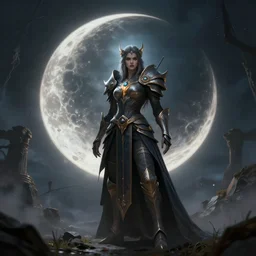 moon mage, fantasy apocalypse, digital art, 4 k, mmo