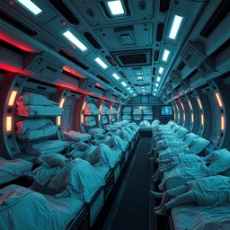 human size hypersleep chambers fill of frozen people stacked in a spaceship hall, cryosleep, spaceship starship mothership mass effect avatar alien andromeda krogan base wallpaper 3 d pixar disney digital cgi rtx hdr painting bioluminance alena aenami artworks in 4 kby jesper ejsing, feng zhu and loish beeple, by thomas kinkade