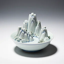porcelain sashimi, commercial catalog photo, isolated on a pure white background, centered, entire object in frame, sharp focus, soft studio lighting