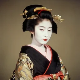 Portrait Photograph of a Japanese Geisha Dufaycolor