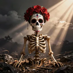 day of the dead style skeloton graphic