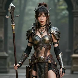 photograph of a real - life very beautiful atompunk warrior. extremely detailed. dslr. 8 5 mm.