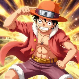 luffy in naruto, anime 8 k