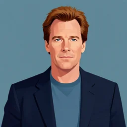 a mid century modern portrait illustration of Special Agent Dale Cooper