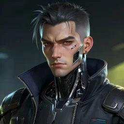 cyberpunk male android with facial markings, detailed character portrait trending on ArtStation