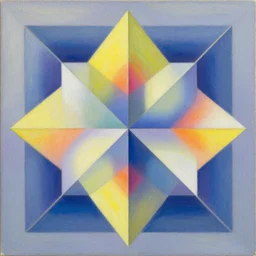 geometric symmetric by shusei nagaoka, david rudnick, airbrush on canvas, pastell colours, cell shaded