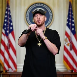 eminem rapping in front of the us president
