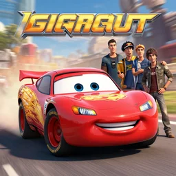 album cover of lightning mcqueen, by stanley artgerm lau, wlop, rossdraws, james jean, andrei riabovitchev, marc simonetti, yoshitaka amano, artstation, cgsociety,