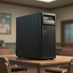 a big server on a table, chairs, ghibli, unreal 5, daz, hyperrealistic, octane render, rpg portrait, dynamic lighting