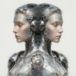 symmetry!! portrait of faceted armour, tech wear, scifi, glowing lights!! intricate elegant, highly detailed, digital painting, artstation, concept art, smooth, sharp focus, illustration, art by artgerm and greg rutkowski and alphonse mucha