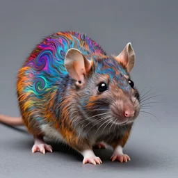 rat, red heeler, fractal fur, psychedelic, ornate, photo realistic, detailed
