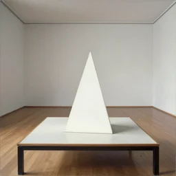 an object on a table in a vast room, by marcel duchamp, archival pigment print, 1 9 2 0, academic art, conceptual art, white readymade