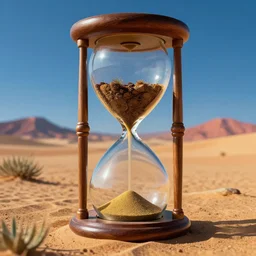 big hourglass, clocks, desert, surrealism, 4 k, colorful, artistic, hyper detailed, intense, intricate, high contrast, concept art, highly detailed, lucid dream, dreamlike