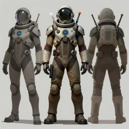 character concept art, stylized proportions, human space suit, sci - fi!!!!, in the style of mike mignola, trending on artstation