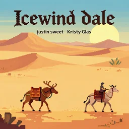 , pixel art, sahara desert, theme :'icewind dale ', artist :'justin sweet'and'kristy glas ', aseprite