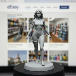 Fine Image on the store website, eBay, Full body, 80mm resin detailed miniature of an attractive chubby mature lady worrier