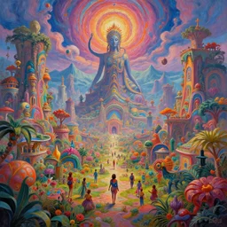 psychedelic trip, cinematic shot, epic composition, fine details, octane render, 8 k, vibrant colors, depth of field, concept art, oil painting, digital art, deviantart artstation, extremely detailed, very sharp,