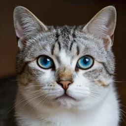 Cat with abnormally large eyes and laser vision, realistic, photo, 8K, detailed,