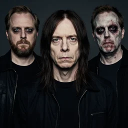 portrait of trent reznor with long hair as a zombie by lee jeffries and michael hussar, award winning, sony a 7 r