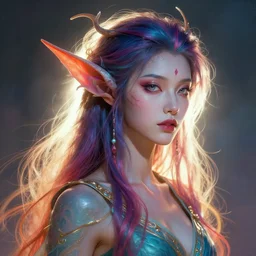 a portrait of a beautiful elegant elemental entity, backlit, strong rim light, highly detailed, digital painting, HDRI, by Beeple and Dan Mumford, vivid colors, high contrast, 8k resolution, intricate, photorealistic, smooth