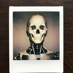 legnica. close up. cyborg mark zuckerberg exposed skull robot, in legnica, full body, cinematic focus, polaroid photo, vintage, neutral dull colors, soft lights, by oleg oprisco, by thomas peschak, by discovery channel, by victor enrich, by gregory crewdson