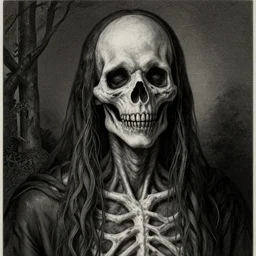 photorealistic spooky humanoid in the style of michael whelan and gustave dore. hyperdetailed photorealism