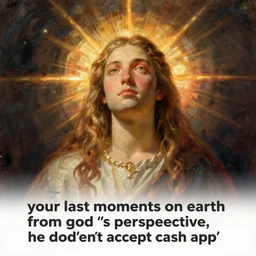 “ your last moments on earth from god ’ s perspective, he doesn ’ t accept cash app ”