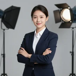 corporate portrait, junior sales executive highly motivated and hyper bullish, professional studio lighting