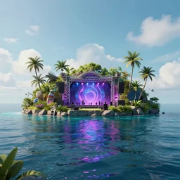 techno party island in a sea of concepts