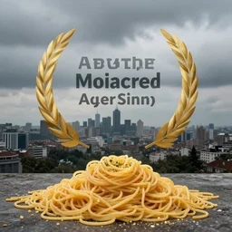 somber outdoor scene, stunning serene urban landscape, realistic award - winning photography, spaghetti everywhere