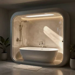 a futuristic bath roon