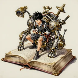 semi realistic gouache painting, by bana benedick, by ruan jia, by eng kilian, by denning guy online artists, detailed anime 3 d render of a giant magic book, a magical book, cgsociety, artstation, rococo mechanical, digital reality, sf 5 ink style,