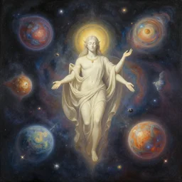 beautiful matte painting art of God creating universes